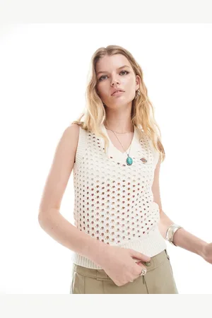 Dickies Ingalls knitted vest in off