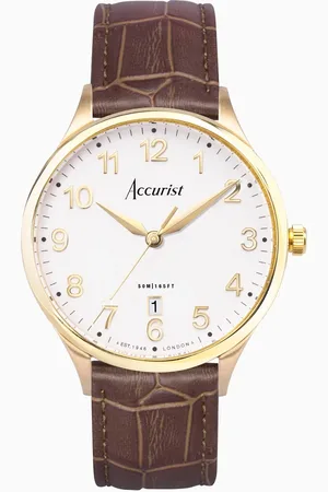 Accurist Classic watch in gold & brown