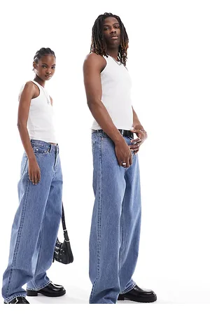 Weekday Unisex Galaxy loose fit straight leg jeans in 90