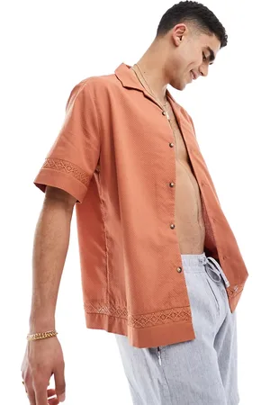 ASOS Relaxed revere textured shirt in