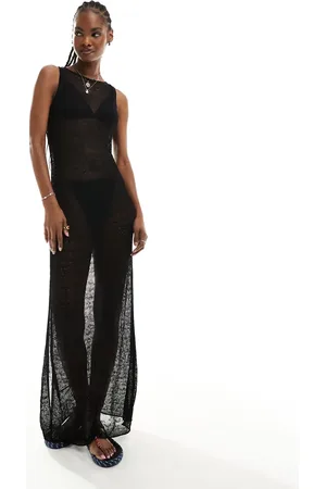 Weekday Sylvie sheer pointelle maxi dress in