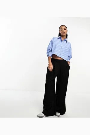 ASOS ASOS DESIGN Petite clean front wide leg trouser in