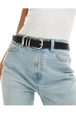 Pieces® Silver buckle belt in