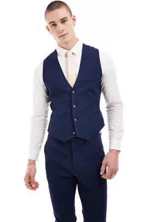 ASOS Wedding skinny suit waistcoat in microtexture