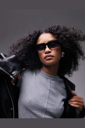 Topshop Dahlia rectangular sunglasses in