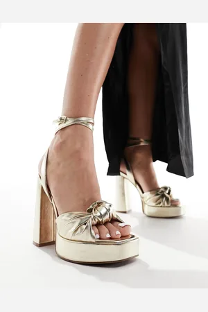 ASOS Nikita knotted platform block heeled sandals in