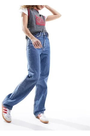 Weekday Rowe extra high waist regular fit straight leg jeans in 90s