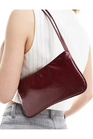 ASOS Shoulder bag with skinny double strap in burgundy