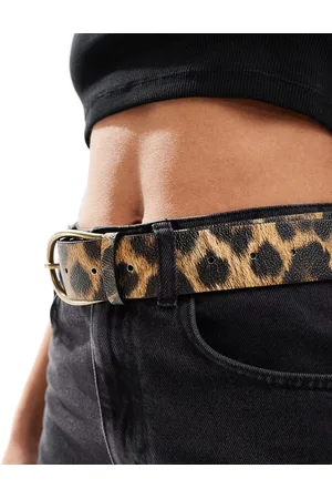 ASOS Half moon waist and hip jeans belt in leopard