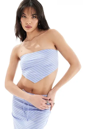 Bershka Striped hankerchief top co-ord in stripe