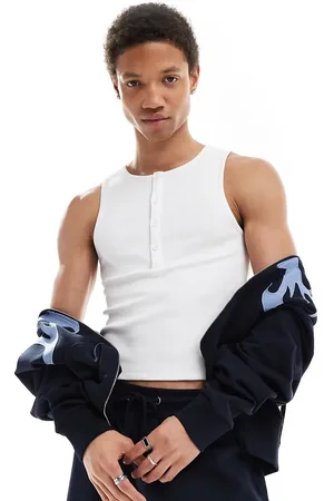 COLLUSION Rib slim fit button vest in