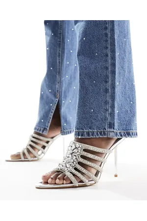 AZALEA WANG Prancer caged embellished high heeled mule in