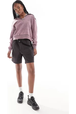 ASOS Half zip funnel neck sweatshirt in acid wash