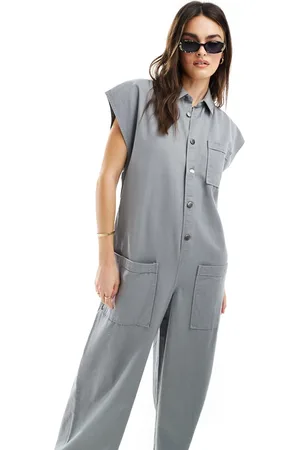ASOS Grown on sleeve boiler suit with dropped pockets in dusky