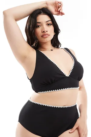 In The Style Contrast stitch bikini top co-ord in