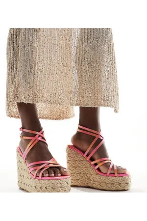 Simmi London Simmi London Wide Fit Akela strappy espadrille in orange ombre