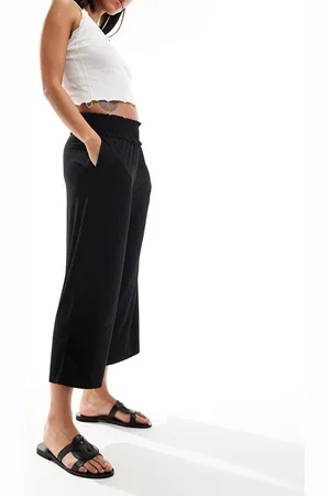 ASOS Shirred waist cropped culotte trouser in