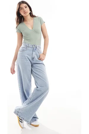 ASOS Seamless sculpting short sleeve bodysuit co-ord with binding detail in sage