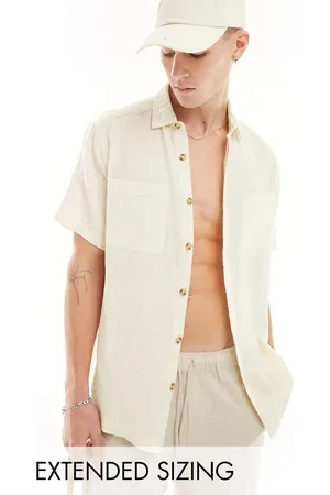 ASOS Short sleeve relaxed revere collar shirt in ecru