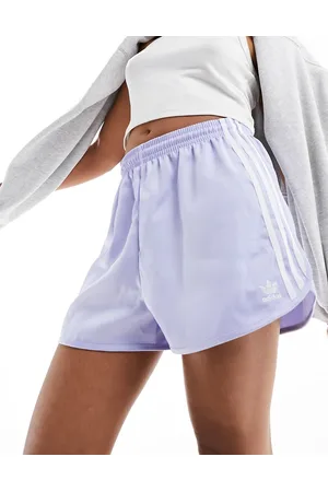 adidas Three stripe sprinter shorts in lilac