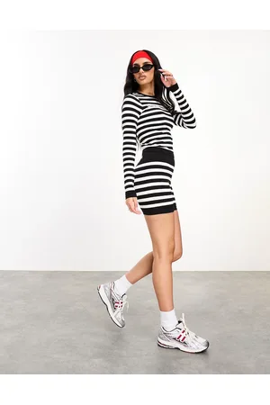 ASOS Co-ord seamless shorts in mono stripe