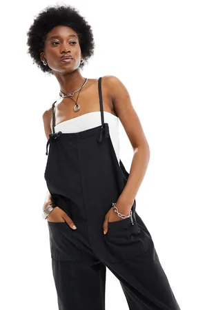 Monki Lightweight denim dungarees in