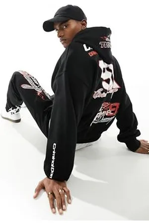 Criminal Damage Heavyweight hoodie with racing graphics in