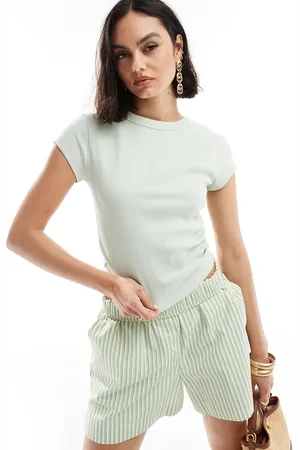 ASOS Shrunken rib top with cap sleeve in