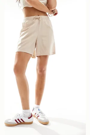 JJXX Linen blend pull on shorts in beige