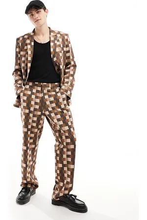 ASOS Wide suit trouser in pixelated print