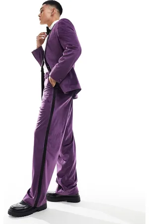 ASOS Wide leg velvet tuxedo suit trouser in