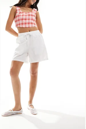 JJXX Linen blend pull on shorts in