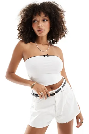 New Look Bow detail boobtube in cream