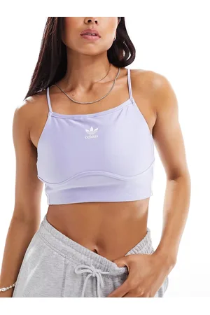adidas Three stripe bralette in lilac