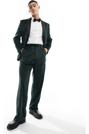ASOS Wide leg velvet tuxedo suit trouser in