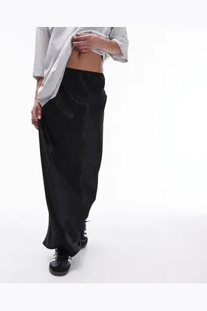 Topshop Satin maxi skirt in