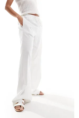 Cotton On Cotton On drawstring straight leg trousers in linen
