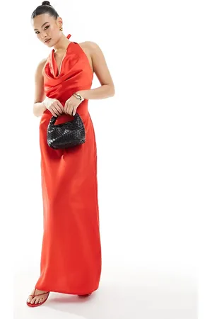 Kaiia Satin cowl neck maxi dress in