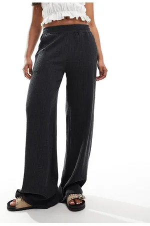 ASOS Textured wide leg trouser in
