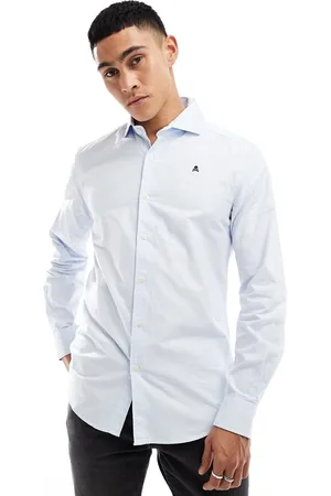 SCALPERS Sport shirt in skyblue stripes