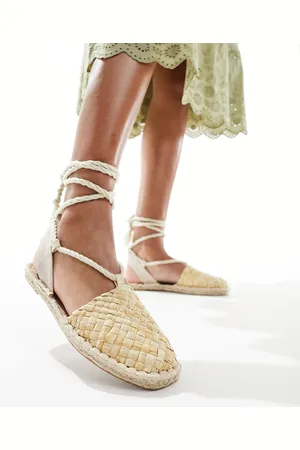 ASOS Jungle woven strappy espadrilles in natural raffia