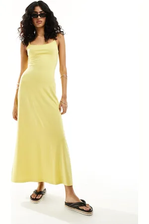 ASOS Scoop back strappy maxi dress in yellow