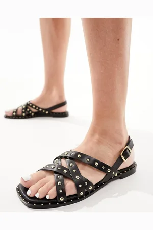 Schuh Thelma slingback studded sandals in leather