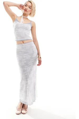 Bailey Rose Lace maxi overlay skirt in dusty with 90s detail co-ord