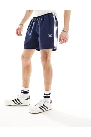 adidas Trefoil three stripe swim shorts in