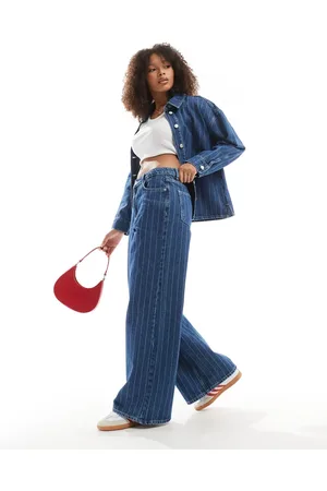 ASOS Super baggy jean in stripe co-ord