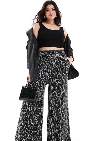 Yours Wide leg trousers in mono leopard print
