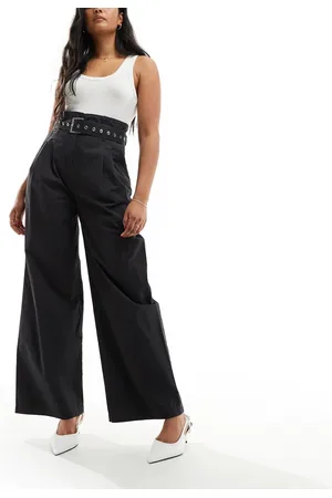 & OTHER STORIES Wide leg trousers with utility eyelet belt in