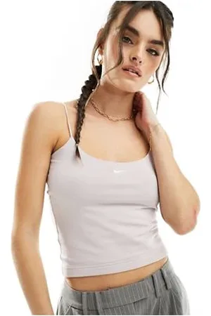Nike Ribbed cami top in pale pinkl