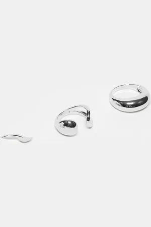 Reclaimed Unisex 3 pack wrap around rings in